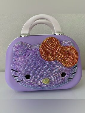 Hello Kitty HK Sanrio bling makeup bag - purple with mirror